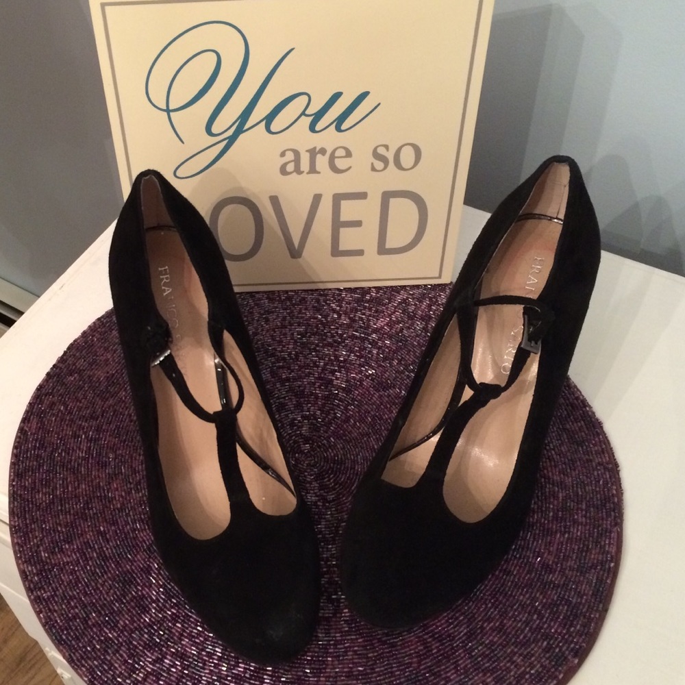 Black Suede Heel Sz 10